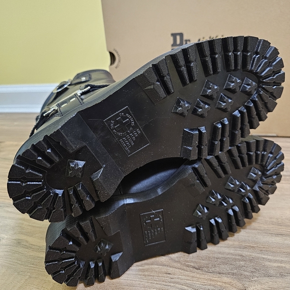 Dr. Martens ANISTONE HI LEATHER BIKER BOOTS - Picture 9 of 12